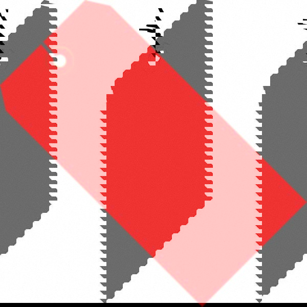 Blank Tag: 5-3/4'' High, Red, Synthetic Paper